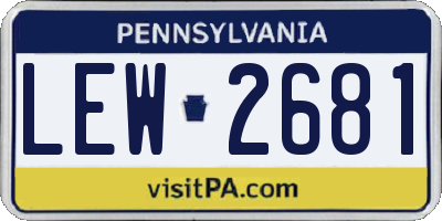 PA license plate LEW2681