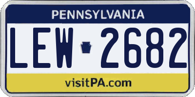PA license plate LEW2682