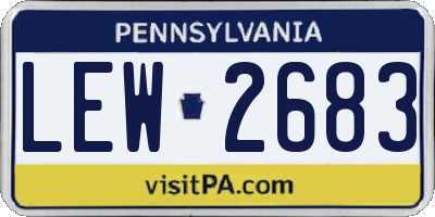 PA license plate LEW2683