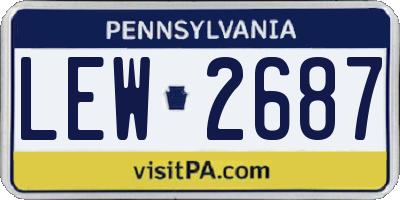 PA license plate LEW2687