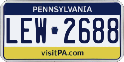 PA license plate LEW2688