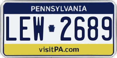 PA license plate LEW2689