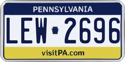 PA license plate LEW2696