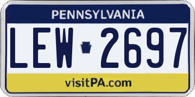 PA license plate LEW2697