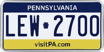 PA license plate LEW2700