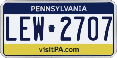 PA license plate LEW2707