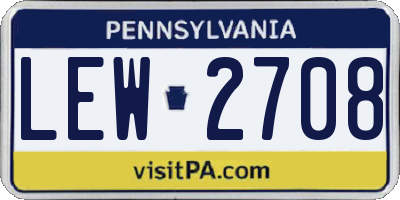 PA license plate LEW2708