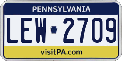 PA license plate LEW2709