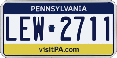 PA license plate LEW2711