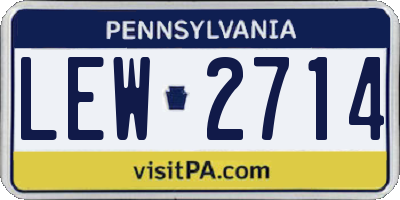 PA license plate LEW2714