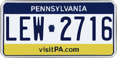 PA license plate LEW2716