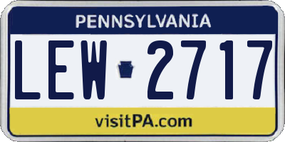 PA license plate LEW2717