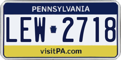 PA license plate LEW2718