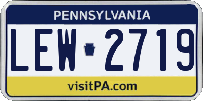PA license plate LEW2719