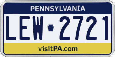 PA license plate LEW2721