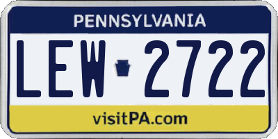 PA license plate LEW2722