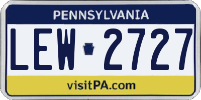 PA license plate LEW2727