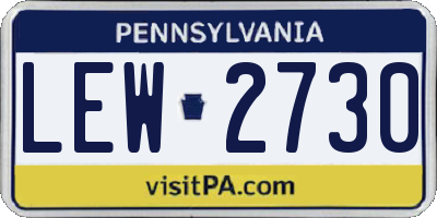 PA license plate LEW2730