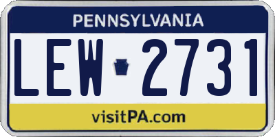 PA license plate LEW2731
