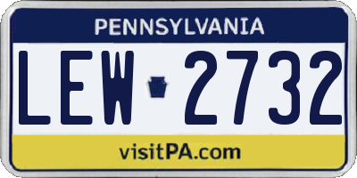 PA license plate LEW2732