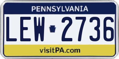 PA license plate LEW2736