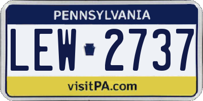 PA license plate LEW2737
