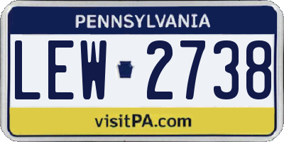 PA license plate LEW2738
