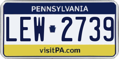 PA license plate LEW2739