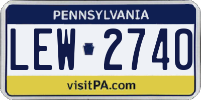 PA license plate LEW2740