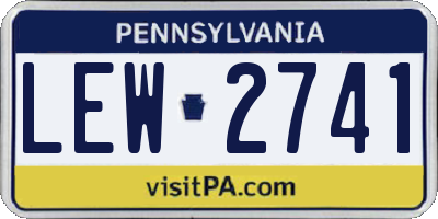 PA license plate LEW2741