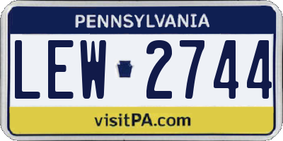 PA license plate LEW2744