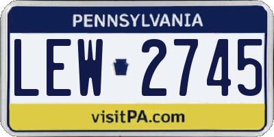 PA license plate LEW2745