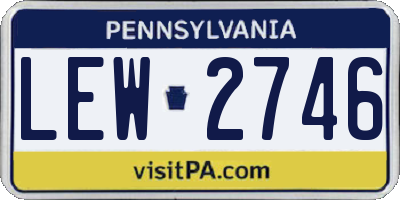 PA license plate LEW2746