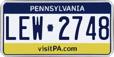 PA license plate LEW2748