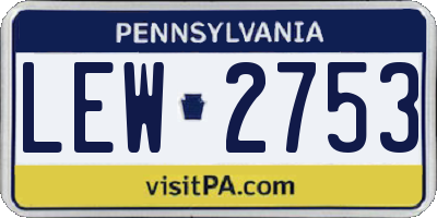 PA license plate LEW2753