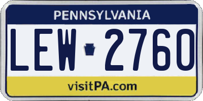 PA license plate LEW2760