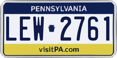 PA license plate LEW2761
