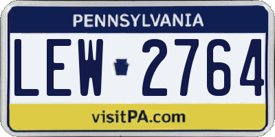 PA license plate LEW2764