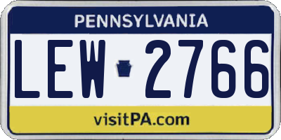PA license plate LEW2766