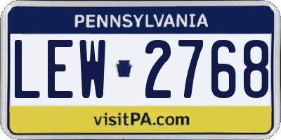 PA license plate LEW2768