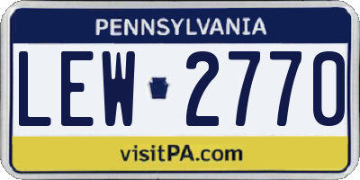 PA license plate LEW2770