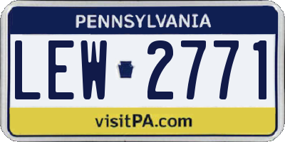 PA license plate LEW2771