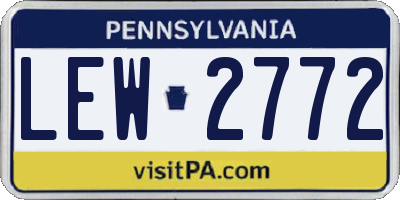 PA license plate LEW2772