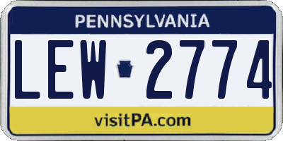 PA license plate LEW2774