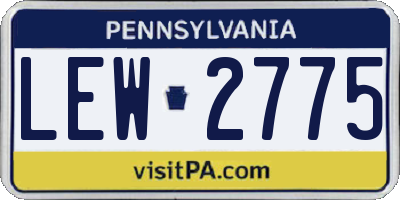 PA license plate LEW2775