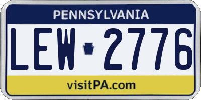 PA license plate LEW2776