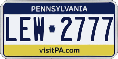 PA license plate LEW2777