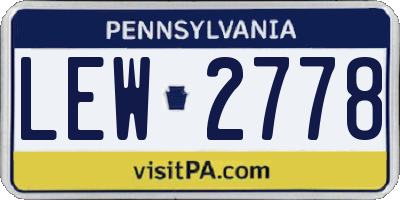 PA license plate LEW2778