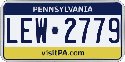 PA license plate LEW2779
