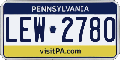 PA license plate LEW2780